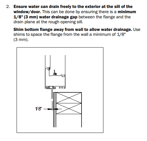 Instructions for proper window drainage